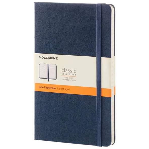Moleskine Sert Kapak Çizgili Defter L Boy 13x21 cm 240 Sayfa Lacivert