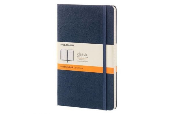 Moleskine Sert Kapak Çizgili Defter L Boy 13x21 cm 240 Sayfa Lacivert