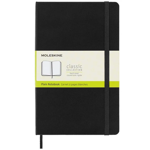 Moleskine Sert Kapak Düz Defter L Boy 13x21 cm 240 Sayfa Siyah