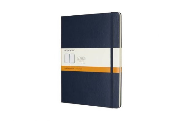 Moleskine Sert Kapak Çizgili Defter XL 19x25 cm 192 Sayfa Lacivert