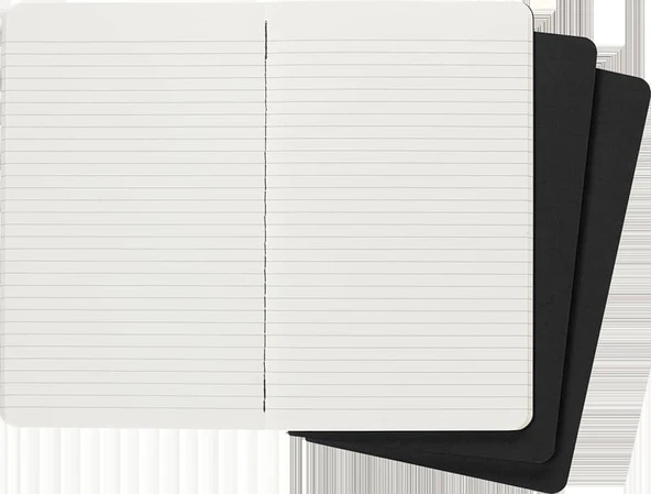 Moleskine Chaier 3lü Günlük Defter Çizgili L Boy 13x21 cm 80 Sayfa Siyah - 6