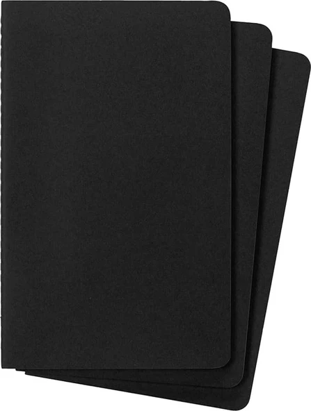 Moleskine Chaier 3lü Günlük Defter Çizgili L Boy 13x21 cm 80 Sayfa Siyah - 3