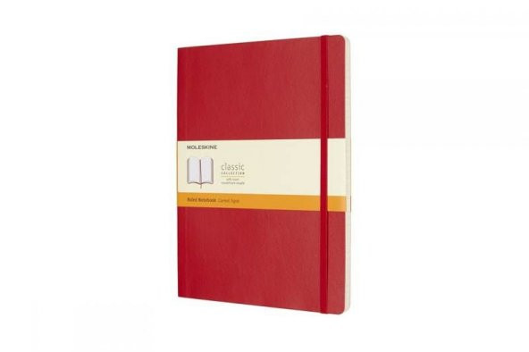 Moleskine Yumuşak Kapak Çizgili Defter XL 19x25 cm 192 Sayfa Kırmızı