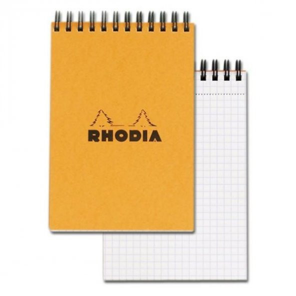 Rhodia Basic Kareli Spiralli Bloknot A6 Turuncu Kapak 105x148 mm 80 gr 80 Yaprak