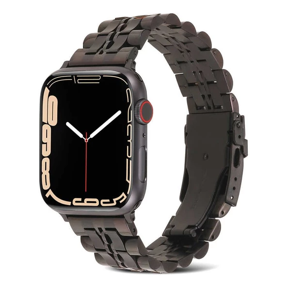 Gpack Apple Watch 4 5 38mm Kordon Mat Parlak Şerit Bakla Desenli Krd54 - 2