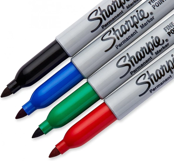 Sharpie Fine 4'lü Yuvarlak Uç Permanent Markör Standart Renkler Set / 169734 - Resim 3