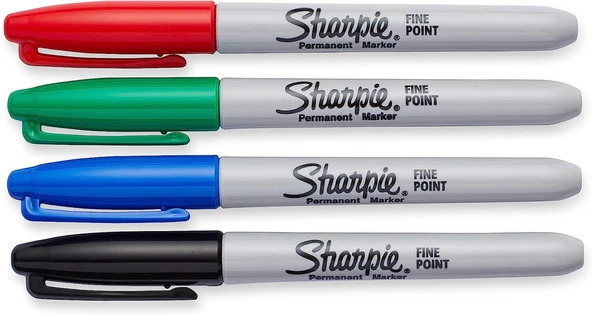 Sharpie Fine 4'lü Yuvarlak Uç Permanent Markör Standart Renkler Set / 169734 - 2
