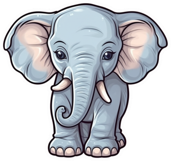 Sticker Master Baby Elephant Fil lMotorsiklet, Kask,Laptop Ve Araç Sticker Çıkartma Etiket 14x15 Cm ürün görseli