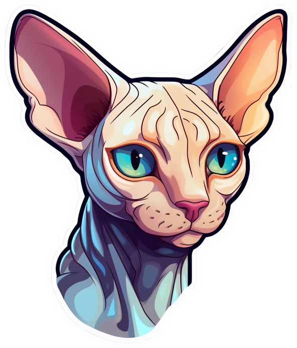 Sticker Master Sphynx Cat - Sfenks Kedisi Motorsiklet, Kask,Laptop Ve Araç Sticker Etiket 12x15 Cm ürün görseli