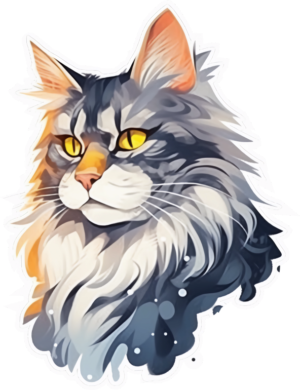 Sticker Master Maine Coon Kedisi Motorsiklet, Kask,Laptop Ve Araç Oto Sticker Etiket 12x15 Cm