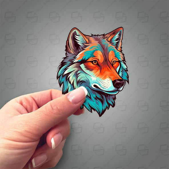 Sticker Master Kurt Wolf Motorsiklet, Kask , Laptop Ve Araç Oto Sticker Etiket Çıkartma 15x12 Cm - Resim 2