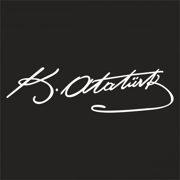 Sticker Master Kemal Atatürk İmzası Araba Oto Sticker 20 Cm Beyaz - Resim 2