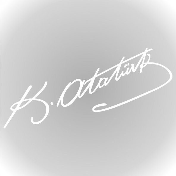 Sticker Master Kemal Atatürk İmzası Araba Oto Sticker 20 Cm Beyaz - Resim 3