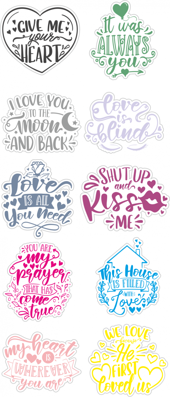 Sticker Master Sticker Oto Romantik Love Aşk Laptop Motor 10 Adet 10 Cm ürün görseli