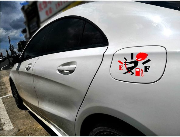 Sticker Master Yakıt Göstergesi Depo Kapağı Sticker Komik Araba Oto Çıkartma 13 Cm - Resim 2