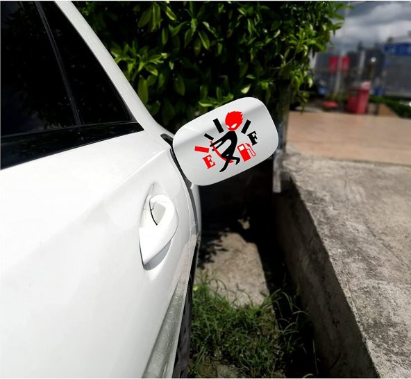 Sticker Master Yakıt Göstergesi Depo Kapağı Sticker Komik Araba Oto Çıkartma 13 Cm - Resim 3