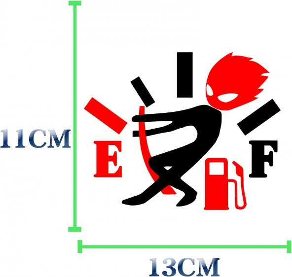 Sticker Master Yakıt Göstergesi Depo Kapağı Sticker Komik Araba Oto Çıkartma 13 Cm - Resim 4