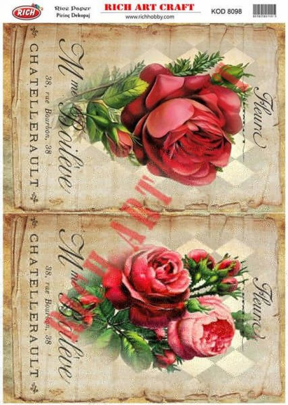 Rich Pirinç Dekopaj Kağıdı Model 8098 ürün görseli