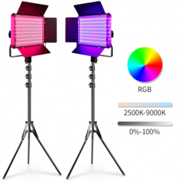 Deyatech 50W RGB LED Video ışık stüdyo ışıkları fotoğraf ışıkları Video konferans Youtube - 4