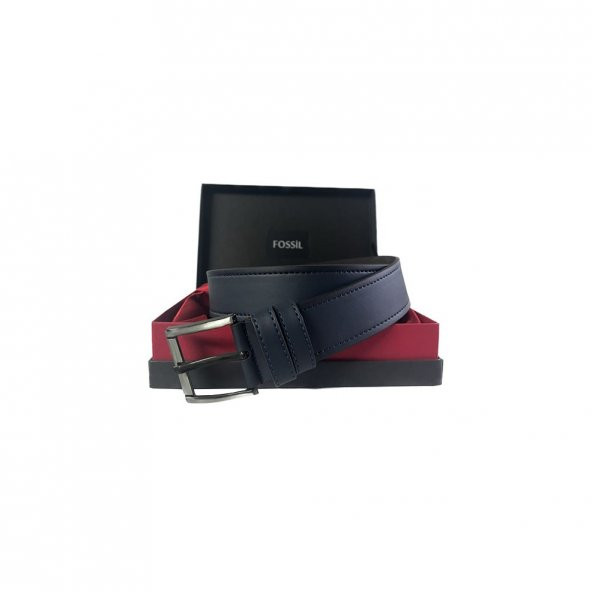 Fossil Lacivert Suni Deri 4,5 cm Erkek Kemeri -130 Cm