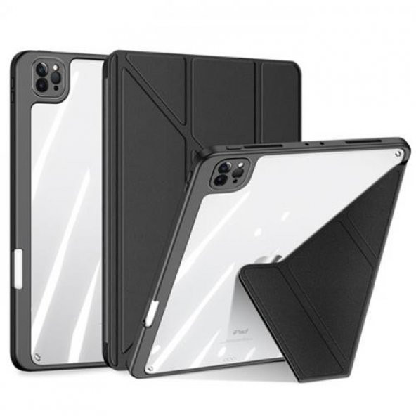 Coofbe Kalem Yerli Standlı Şeffaf Arka Kapak iPad Pro 12.9 Kılıf Tablet Kılıfı Manyetik iPad Pro 12.9 2022-2021-2020-2018
