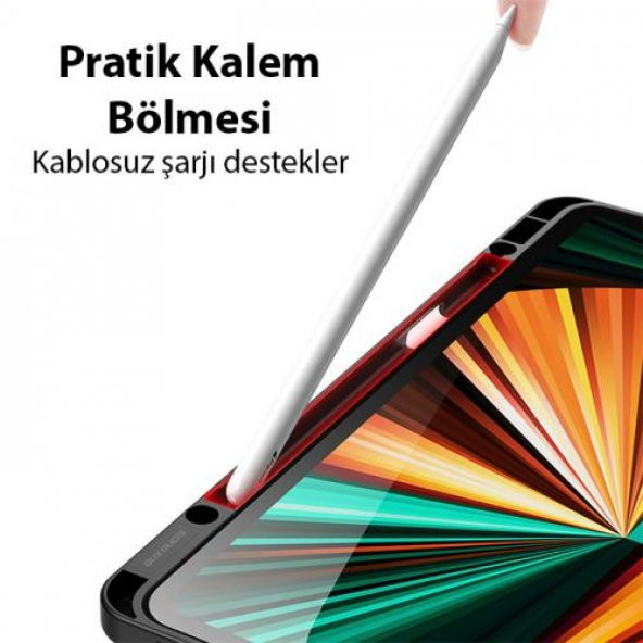 Coofbe Kalem Yerli Standlı Şeffaf Arka Kapak iPad Pro 12.9 Kılıf Tablet Kılıfı Manyetik iPad Pro 12.9 2022-2021-2020-2018 - 3