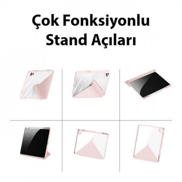 Coofbe Kalem Yerli Standlı Şeffaf Arka Kapak iPad Pro 12.9 Kılıf Tablet Kılıfı Manyetik iPad Pro 12.9 2022-2021-2020-2018 - 9