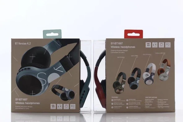 SY BT-1607 Kulaküstü Bluetooth KulaklıTurkuaz - 4