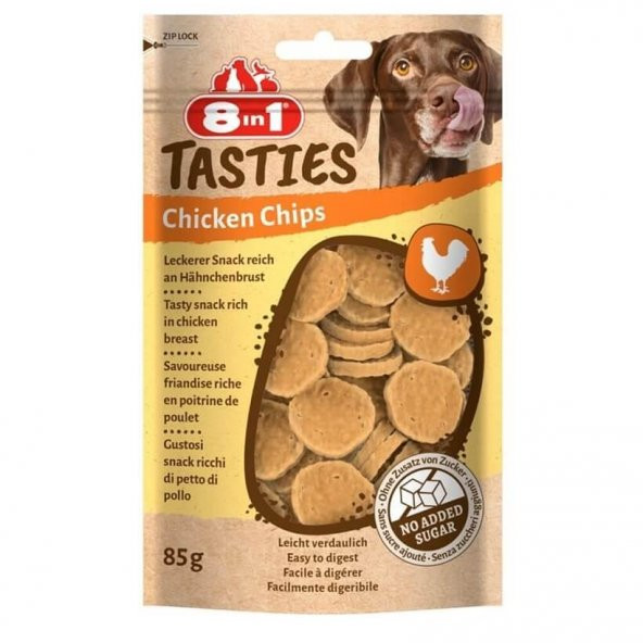 8 in 1 Tasties Chicken Chips Tavuk Cipsi Köpek Ödülü 85 Gr