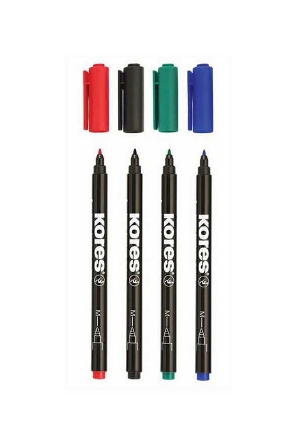 Asetat Kalemi 4 Renk 1.0 Mm 1 Paket Cd Kalemi M Keçe Uçlu Kalem Silinmez Renkli Permanent Kalem - 2