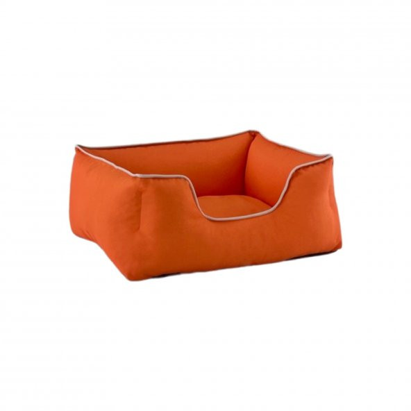 Pet Comfort Alpha  Kedi ve Köpek Yatağı Turuncu w Beyaz Biye S 60x50cm - 2