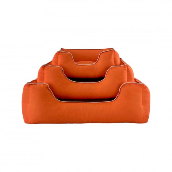 Pet Comfort Alpha  Kedi ve Köpek Yatağı Turuncu w Beyaz Biye S 60x50cm - 3