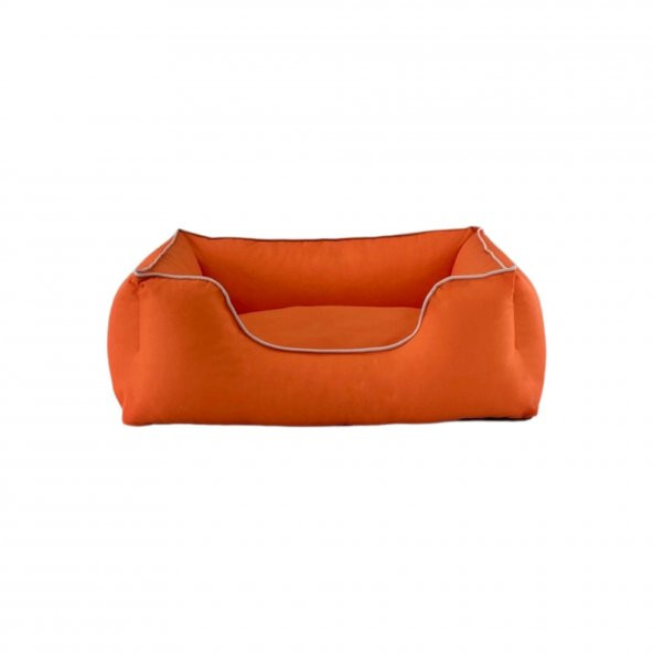 Pet Comfort Alpha  Köpek Yatağı Turuncu w Beyaz Biye M 80x65cm