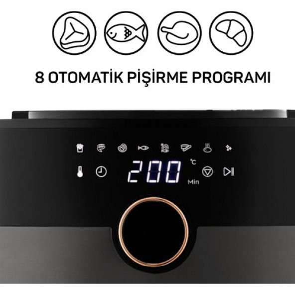 Arzum AR2074-G Airtasty Air Fryer Gümüş Sıcak Hava Fritözü - 4