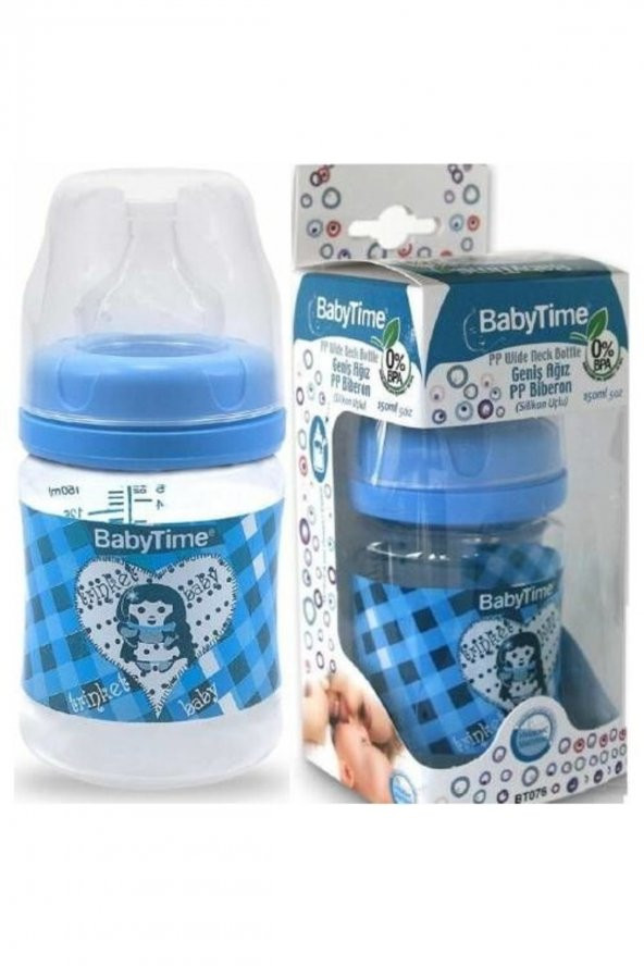 Baby Time Silikon Uçlu Geniş Ağız Pp Biberon - 150 ml