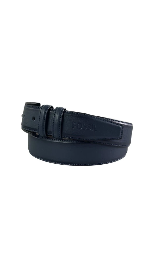 Fossil Lacivert Düz Dikiş Suni Deri 3,5 cm Erkek Kemeri -105 Cm - 2
