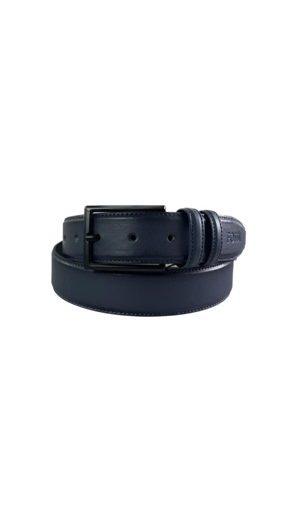 Fossil Lacivert Düz Dikiş Suni Deri 3,5 cm Erkek Kemeri -105 Cm - 3