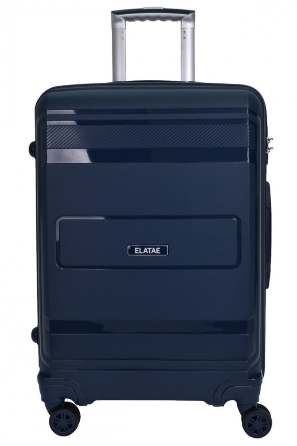 Elatae Premium Polipropilen Büyük Boy Kırılmaz Valiz Lacivert V305 - 2