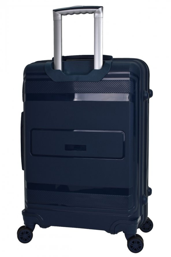 Elatae Premium Polipropilen Büyük Boy Kırılmaz Valiz Lacivert V305 - 7
