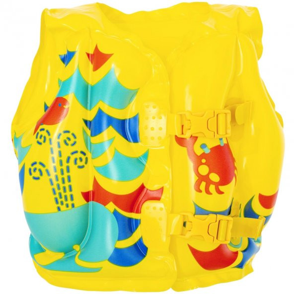 Telvesse 3-6 Yaş Çocuk Yüzme Yeleği Şişme Yüzücü Havuz Yelek Can Yeleği Sarı 41x30 cm - 2