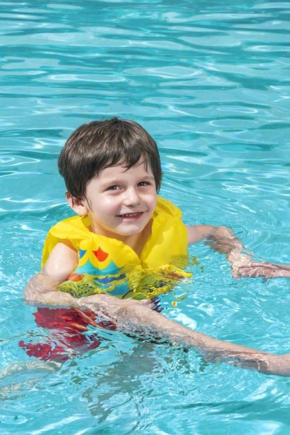 Telvesse 3-6 Yaş Çocuk Yüzme Yeleği Şişme Yüzücü Havuz Yelek Can Yeleği Sarı 41x30 cm - 9