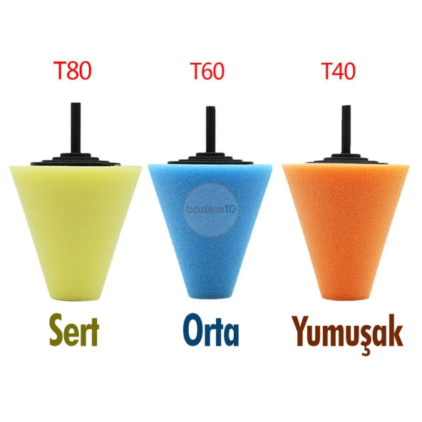 Rodex Konik Pasta Cila Oto Parlatma Polisaj Süngeri Aparatı Matkap Ucu Jant Temizlik Seti (3 PARÇA) - 4