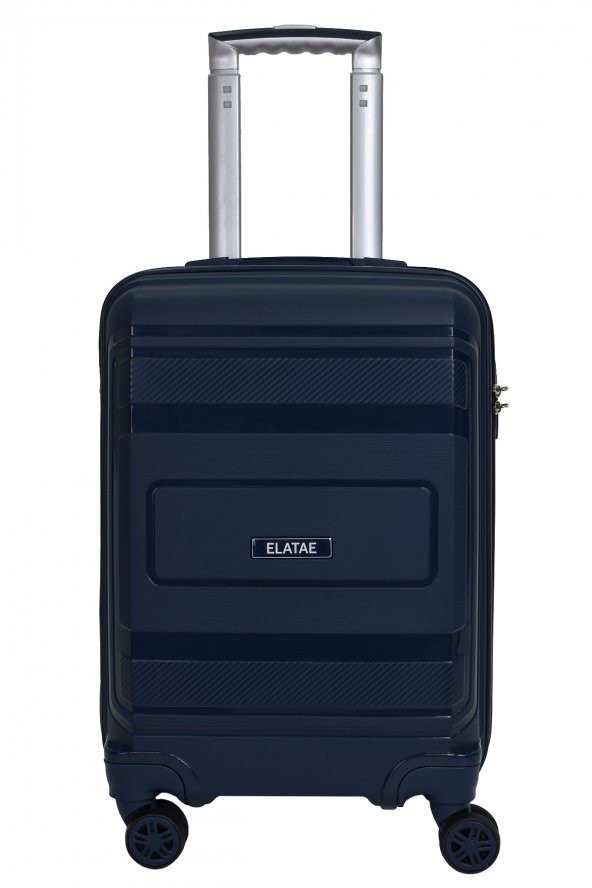 Elatae Premium Polipropilen Kabin Boy Kırılmaz Valiz Lacivert V305 - Resim 2