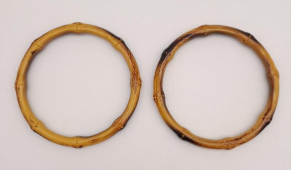 Angel Çanta Aksesuar Bambu Görünümlü 11 cm Çapında Plastik Çift Sap - 2