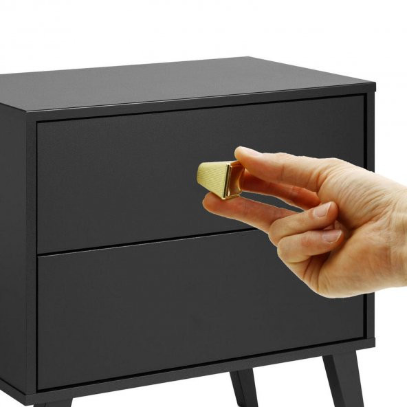 Mobilya Düğme Dolap Çekmece Kulpu Kulbu Plastik Gold Altın Tek Vidalı Kulp - 2