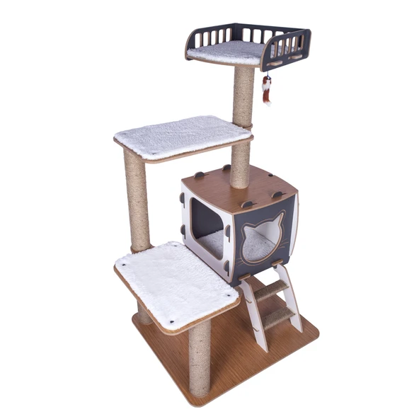 Patihomes Katlı Kedi Tırmalama Evi - Kedi Tırmalaması - Kedi Oyun Evi - 4