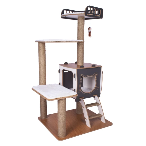 Patihomes Katlı Kedi Tırmalama Evi - Kedi Tırmalaması - Kedi Oyun Evi