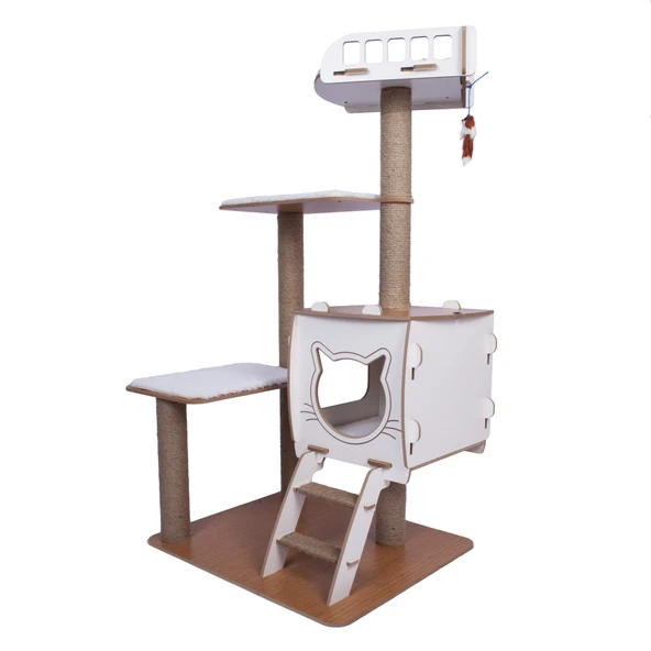 Patihomes Katlı Kedi Tırmalama Evi - Kedi Tırmalaması - Kedi Oyun Evi - 8