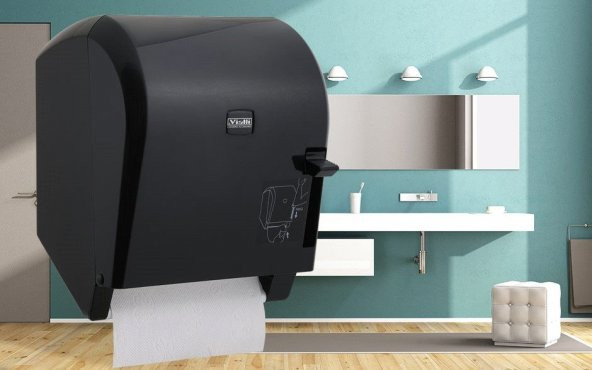 Şeker Portakalım Vialli K8B Levercut Manuel  Rulo Kağıt Havlu Dispenseri Aparatı Siyah - 6
