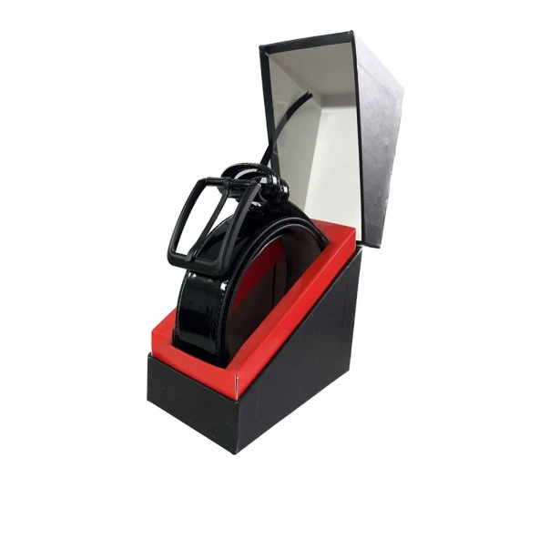 Fossil Siyah Düz Dikiş Suni Deri 3,5cm Erkek Kemeri -120Cm - Resim 5